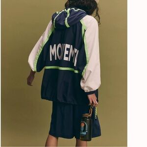 Free People Movement Care FP Like The Wind Logo Windbreaker Jacket Pullover New